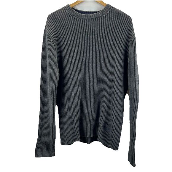 Nautica Other - Vintage Nautica Jeans Sweater Crew Neck Men's Large Gray Ribbed Patch Cotton